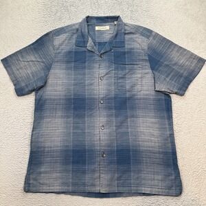 Tommy Bahama Silk/ Cotton Camp Shirt Mens XXL Blue Short Sleeve Button Up
